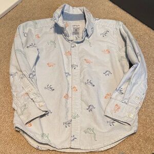 🌈4/$25🌈 Carter's Kids Button Down Shirt - Blue with Dino Print